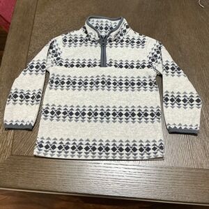 OshKosh Bgosh Kids Fleece Pullover Gray Geometric Pattern Size 4